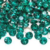 Emerald Gemstone Flower Shape High Quality Glass Pointed Back Fancy Rhinestones WholesaleRhinestone